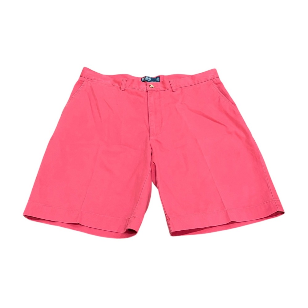 Polo Ralph Lauren Mens Khaki Shorts Flat Front Size 36 Salmon‎ Preppy Old Money